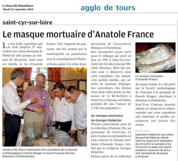 Le masque mortuaire d’Anatole France