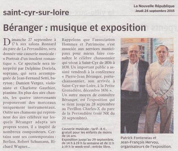 Béranger : musique et exposition