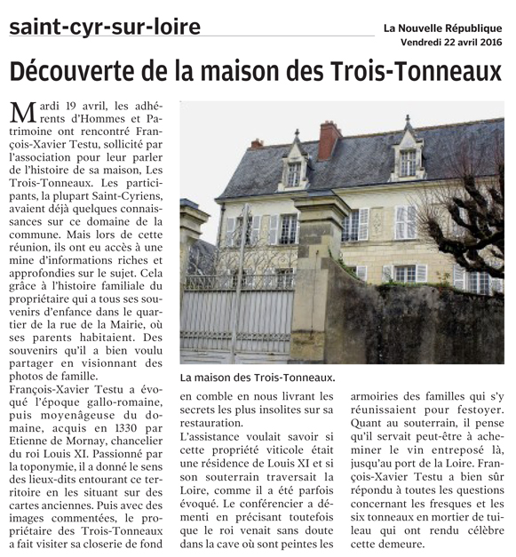 DÉcouverte de la maison des Trois-Tonneaux