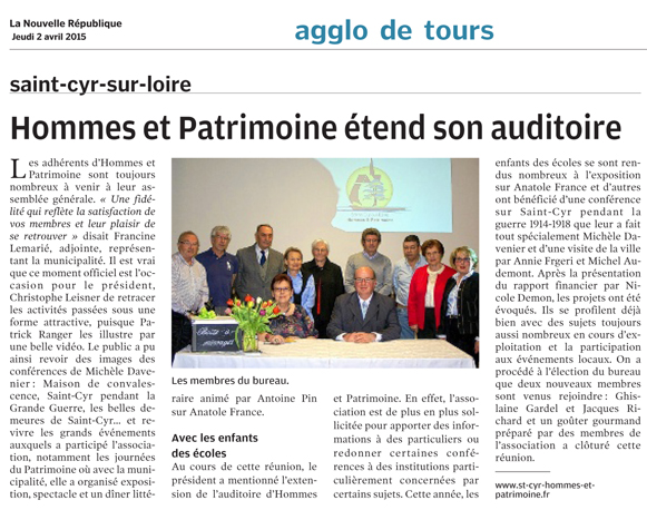 Hommes et Patrimoine Étend son auditoire