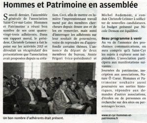 Hommes & Patrimoine en assemblée